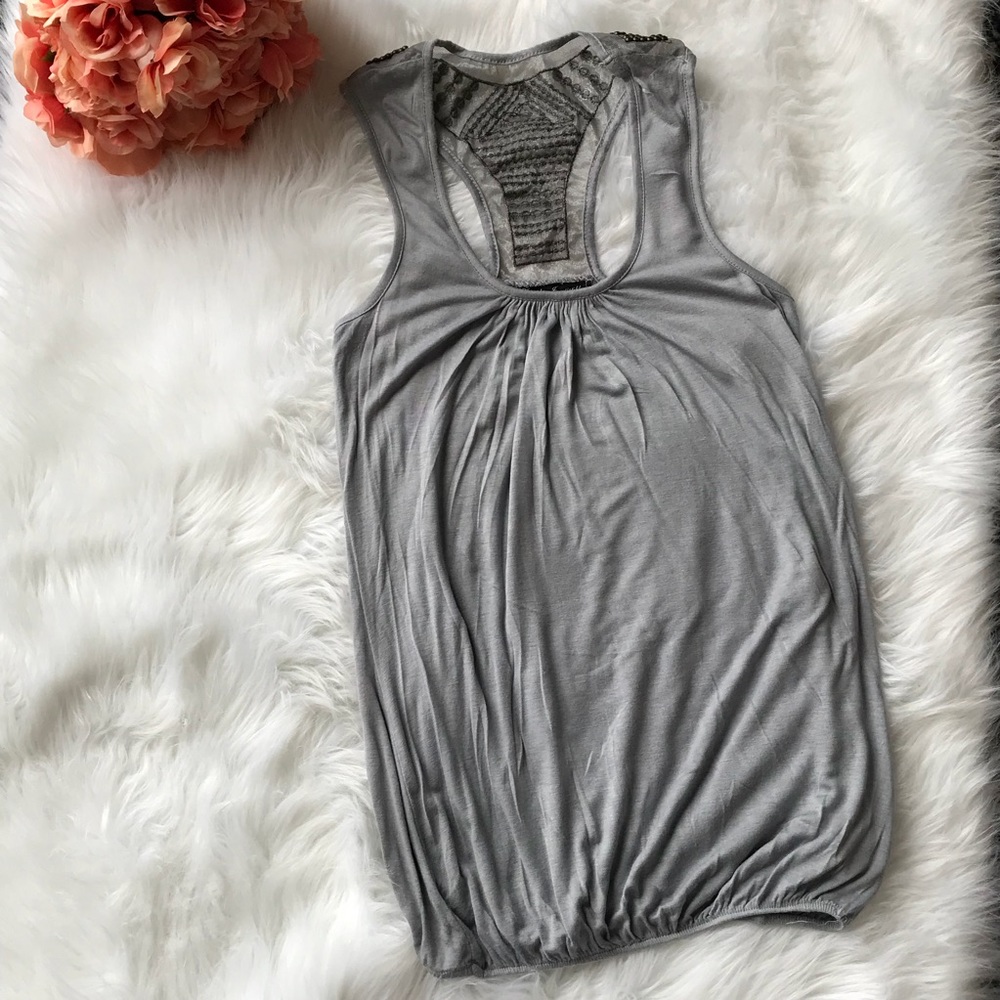 Grey Studded Back Tank Top Small - Picture 1 of 8